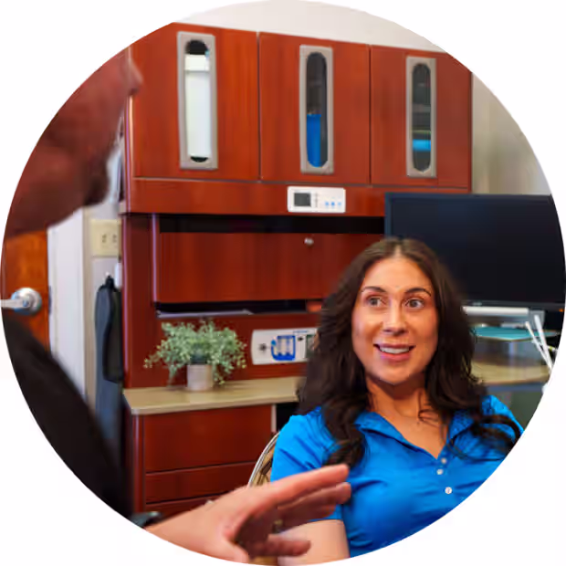 Halls Family Dentistry team member with patient