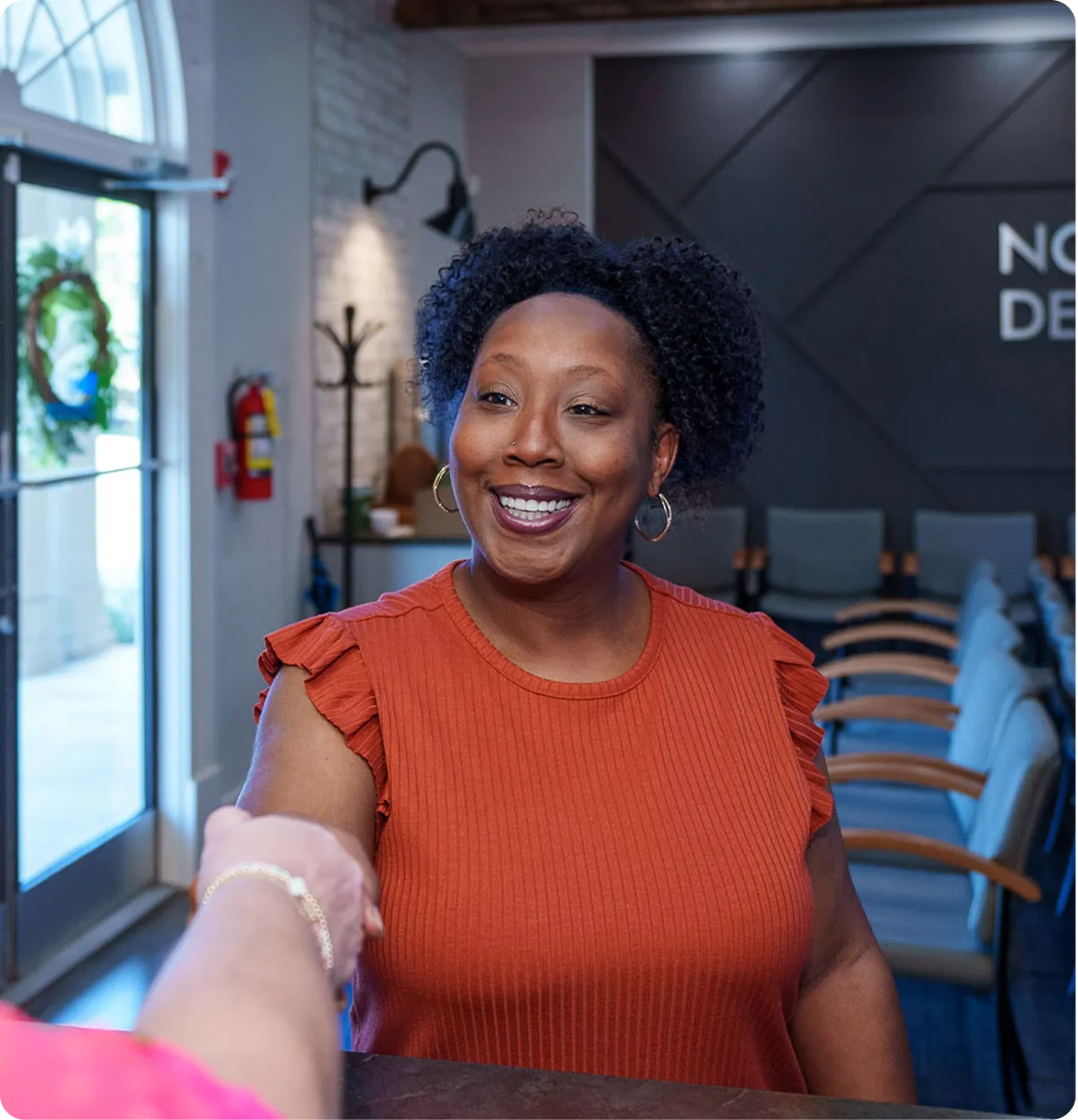 Patient smiling at dental consultation