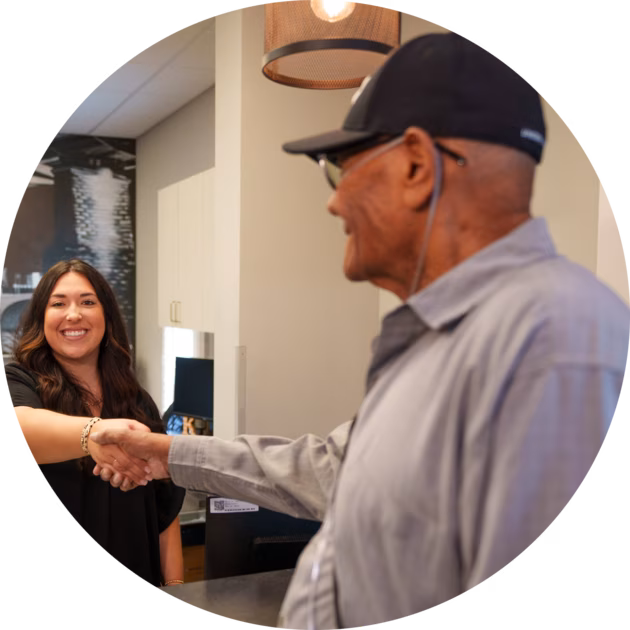 Patient and dentist at Halls Family Dentistry